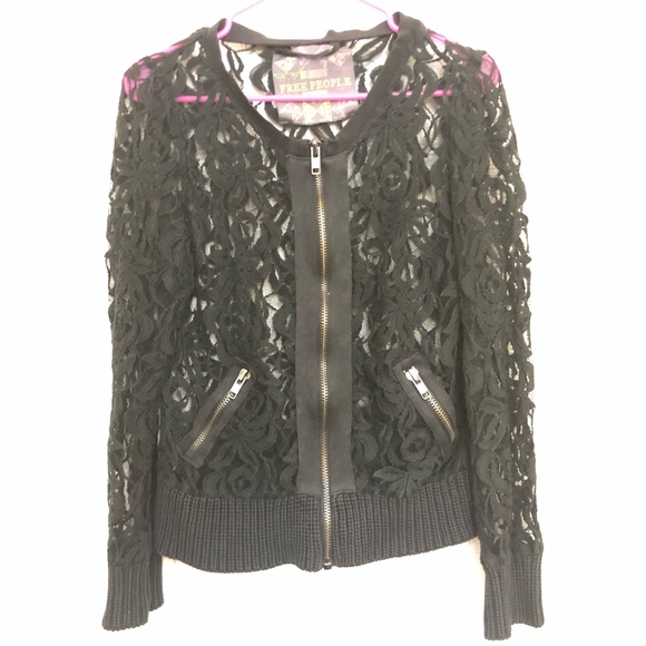 Free People Jackets & Blazers - Free People lace floral jacket size Medium